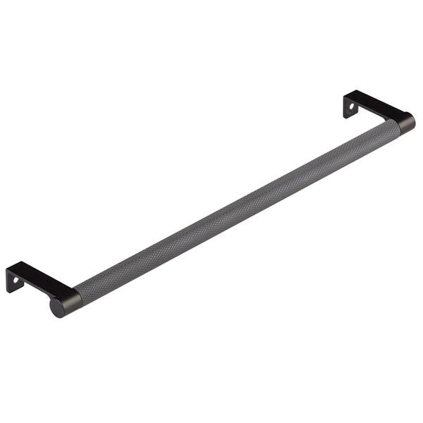 Emtek - Select Cabinet Edge Pull 12-1/4 Inch c-c, Round Edge Stem, Knurled Bar