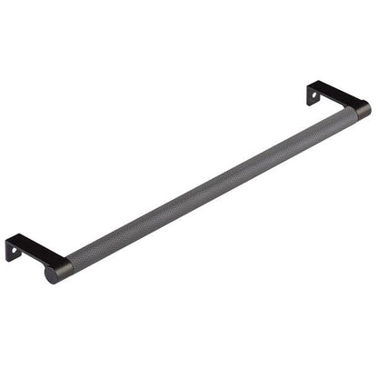Emtek - Select Cabinet Edge Pull 12-1/4 Inch c-c, Round Edge Stem, Knurled Bar