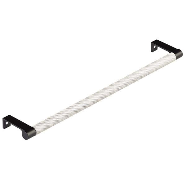 Emtek - Select Cabinet Edge Pull 12-1/4 Inch c-c, Round Edge Stem, Knurled Bar