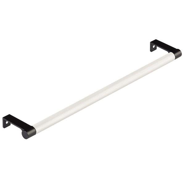 Emtek - Select Cabinet Edge Pull 12-1/4 Inch c-c, Round Edge Stem, Knurled Bar