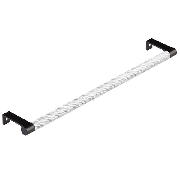 Emtek - Select Cabinet Edge Pull 12-1/4 Inch c-c, Round Edge Stem, Knurled Bar