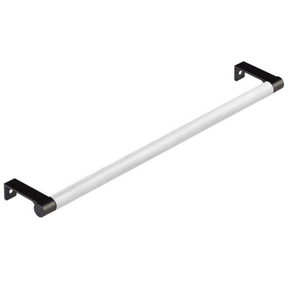 Emtek - Select Cabinet Edge Pull 12-1/4 Inch c-c, Round Edge Stem, Knurled Bar