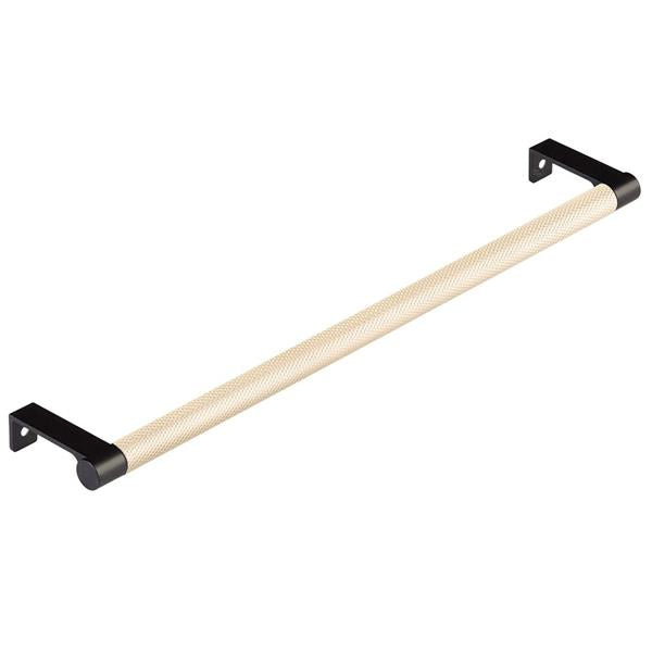Emtek - Select Cabinet Edge Pull 12-1/4 Inch c-c, Round Edge Stem, Knurled Bar