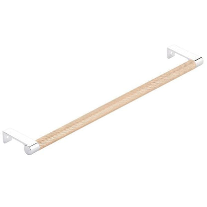 Emtek - Select Cabinet Edge Pull 12-1/4 Inch c-c, Round Edge Stem, Knurled Bar