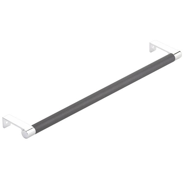 Emtek - Select Cabinet Edge Pull 12-1/4 Inch c-c, Round Edge Stem, Knurled Bar