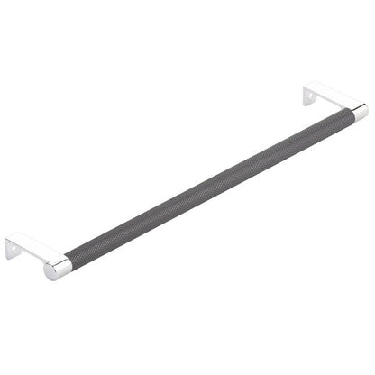 Emtek - Select Cabinet Edge Pull 12-1/4 Inch c-c, Round Edge Stem, Knurled Bar