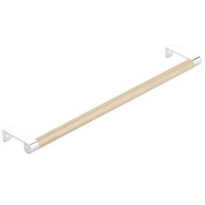 Emtek - Select Cabinet Edge Pull 12-1/4 Inch c-c, Round Edge Stem, Knurled Bar
