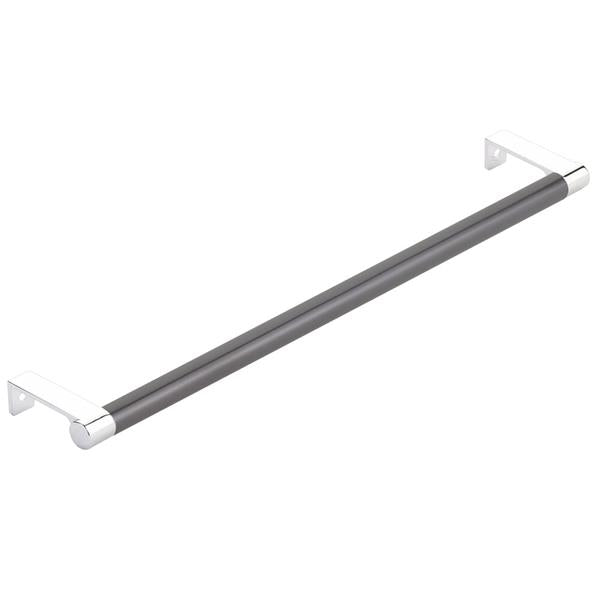 Emtek - Select Cabinet Edge Pull 12-1/4 Inch c-c, Round Edge Stem, Smooth Bar