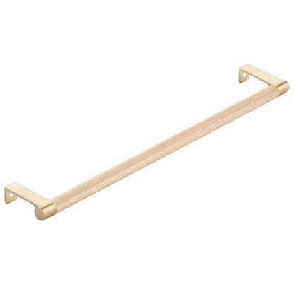 Emtek - Select Cabinet Edge Pull 12-1/4 Inch c-c, Round Edge Stem, Knurled Bar
