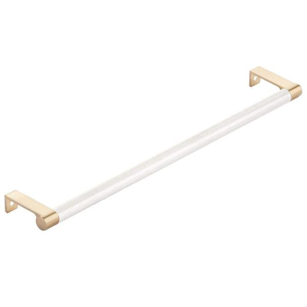 Emtek - Select Cabinet Edge Pull 12-1/4 Inch c-c, Round Edge Stem, Knurled Bar