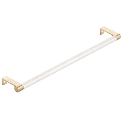 Emtek - Select Cabinet Edge Pull 12-1/4 Inch c-c, Round Edge Stem, Knurled Bar