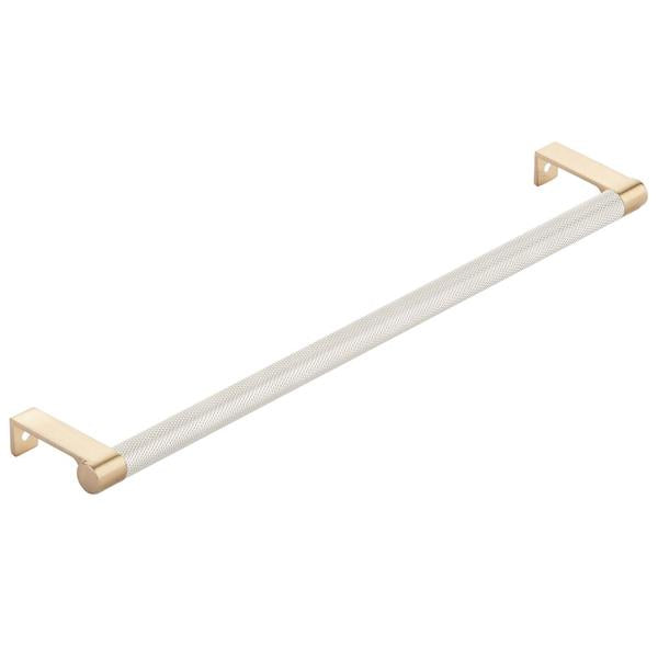 Emtek - Select Cabinet Edge Pull 12-1/4 Inch c-c, Round Edge Stem, Knurled Bar