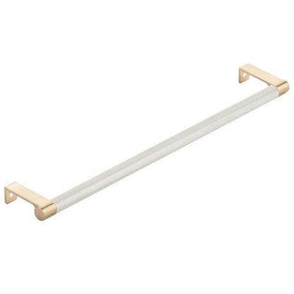 Emtek - Select Cabinet Edge Pull 12-1/4 Inch c-c, Round Edge Stem, Knurled Bar