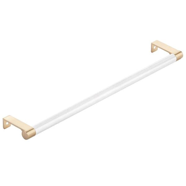 Emtek - Select Cabinet Edge Pull 12-1/4 Inch c-c, Round Edge Stem, Knurled Bar