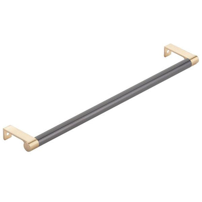 Emtek - Select Cabinet Edge Pull 12-1/4 Inch c-c, Round Edge Stem, Smooth Bar