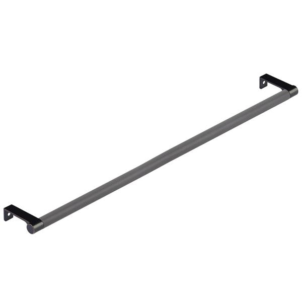 Emtek - Select Cabinet Edge Pull 18-1/4 Inch c-c, Round Edge Stem, Knurled Bar