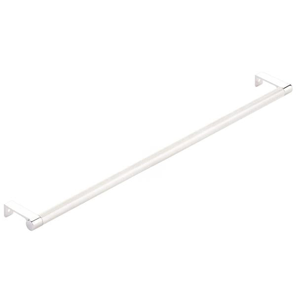 Emtek - Select Cabinet Edge Pull 18-1/4 Inch c-c, Round Edge Stem, Knurled Bar
