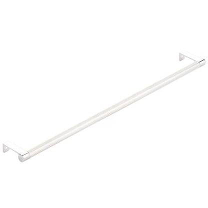 Emtek - Select Cabinet Edge Pull 18-1/4 Inch c-c, Round Edge Stem, Knurled Bar