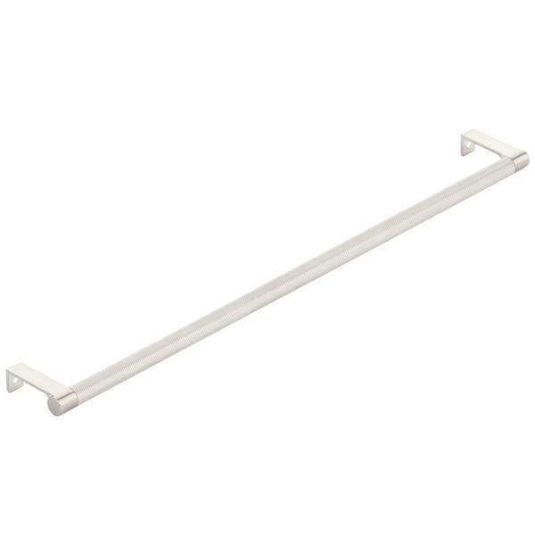Emtek - Select Cabinet Edge Pull 18-1/4 Inch c-c, Round Edge Stem, Knurled Bar
