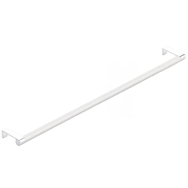 Emtek - Select Cabinet Edge Pull 18-1/4 Inch c-c, Round Edge Stem, Knurled Bar