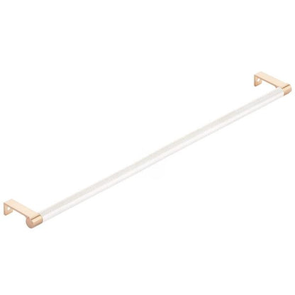 Emtek - Select Cabinet Edge Pull 18-1/4 Inch c-c, Round Edge Stem, Knurled Bar