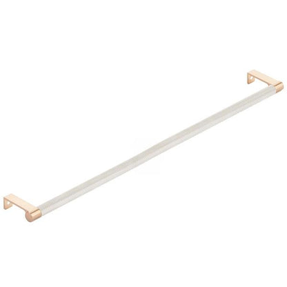 Emtek - Select Cabinet Edge Pull 18-1/4 Inch c-c, Round Edge Stem, Knurled Bar