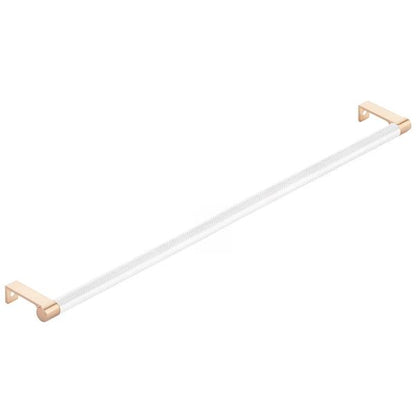 Emtek - Select Cabinet Edge Pull 18-1/4 Inch c-c, Round Edge Stem, Knurled Bar