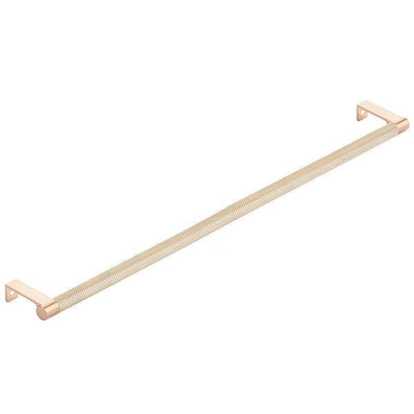 Emtek - Select Cabinet Edge Pull 18-1/4 Inch c-c, Round Edge Stem, Knurled Bar