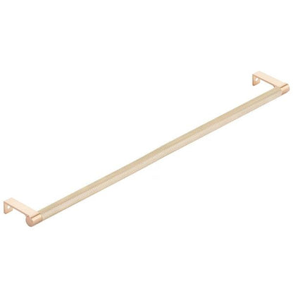 Emtek - Select Cabinet Edge Pull 18-1/4 Inch c-c, Round Edge Stem, Knurled Bar