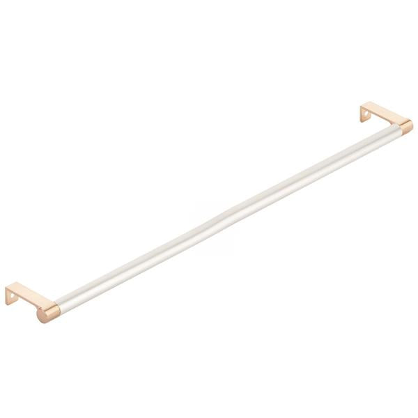 Emtek - Select Cabinet Edge Pull 18-1/4 Inch c-c, Round Edge Stem, Smooth Bar