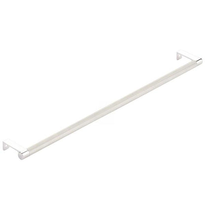 Emtek - Select Cabinet Edge Pull 18-1/4 Inch c-c, Round Edge Stem, Knurled Bar