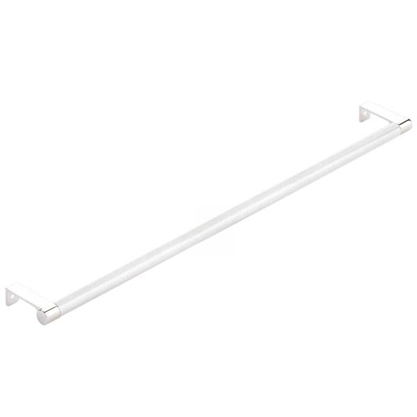 Emtek - Select Cabinet Edge Pull 18-1/4 Inch c-c, Round Edge Stem, Knurled Bar