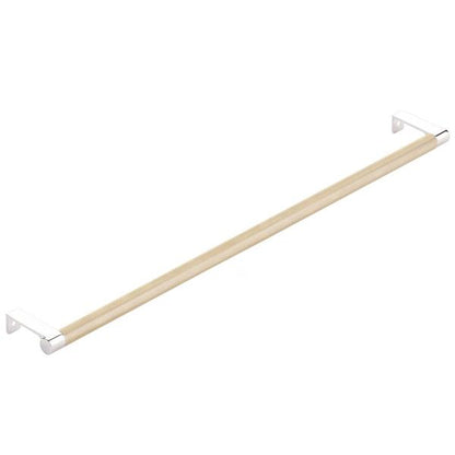 Emtek - Select Cabinet Edge Pull 18-1/4 Inch c-c, Round Edge Stem, Knurled Bar