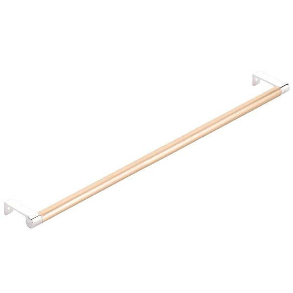 Emtek - Select Cabinet Edge Pull 18-1/4 Inch c-c, Round Edge Stem, Smooth Bar