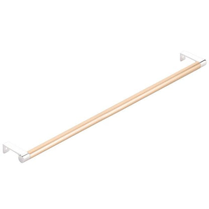 Emtek - Select Cabinet Edge Pull 18-1/4 Inch c-c, Round Edge Stem, Smooth Bar