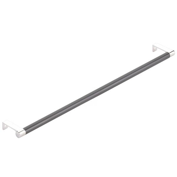 Emtek - Select Cabinet Edge Pull 18-1/4 Inch c-c, Round Edge Stem, Smooth Bar