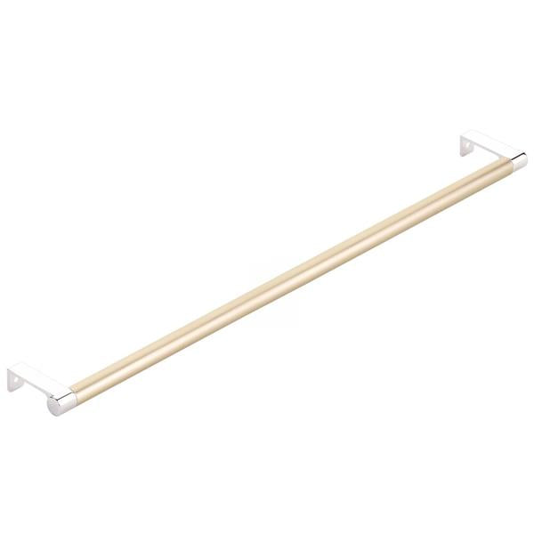 Emtek - Select Cabinet Edge Pull 18-1/4 Inch c-c, Round Edge Stem, Smooth Bar