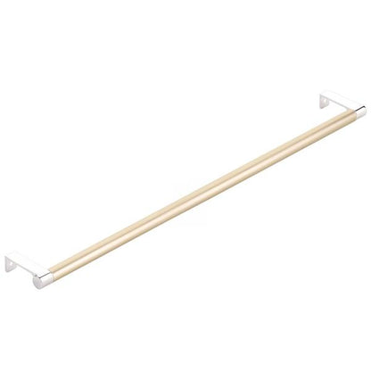 Emtek - Select Cabinet Edge Pull 18-1/4 Inch c-c, Round Edge Stem, Smooth Bar