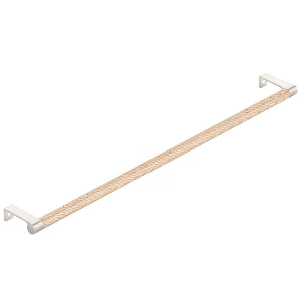 Emtek - Select Cabinet Edge Pull 18-1/4 Inch c-c, Round Edge Stem, Knurled Bar