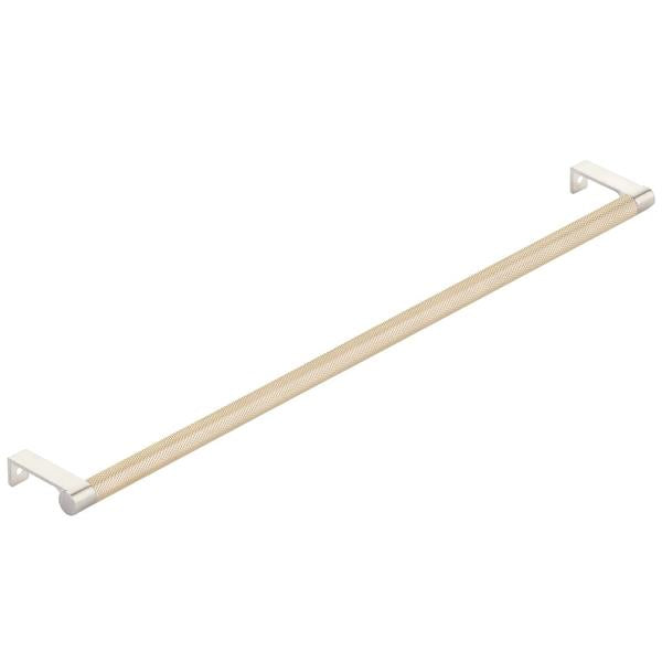Emtek - Select Cabinet Edge Pull 18-1/4 Inch c-c, Round Edge Stem, Knurled Bar