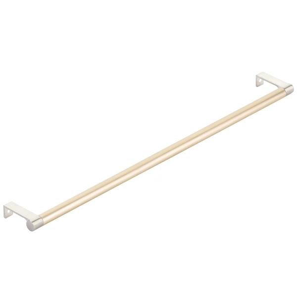 Emtek - Select Cabinet Edge Pull 18-1/4 Inch c-c, Round Edge Stem, Smooth Bar