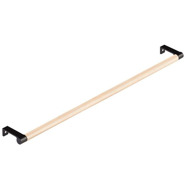 Emtek - Select Cabinet Edge Pull 18-1/4 Inch c-c, Round Edge Stem, Knurled Bar