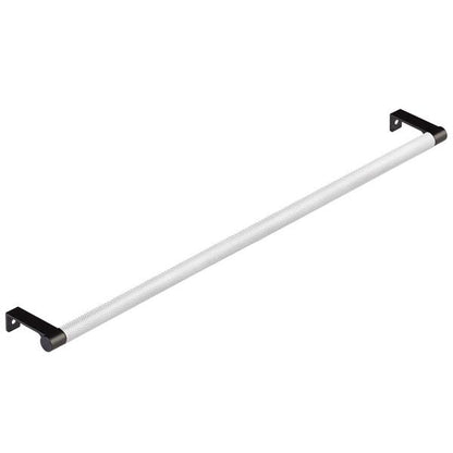 Emtek - Select Cabinet Edge Pull 18-1/4 Inch c-c, Round Edge Stem, Knurled Bar