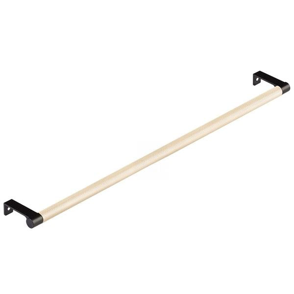 Emtek - Select Cabinet Edge Pull 18-1/4 Inch c-c, Round Edge Stem, Knurled Bar