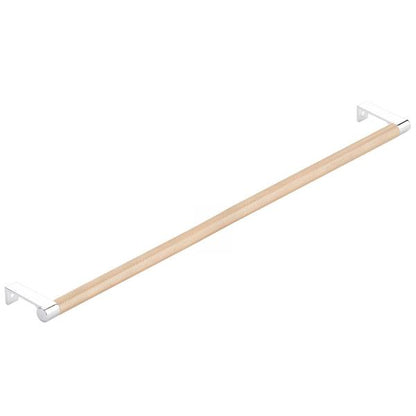 Emtek - Select Cabinet Edge Pull 18-1/4 Inch c-c, Round Edge Stem, Knurled Bar