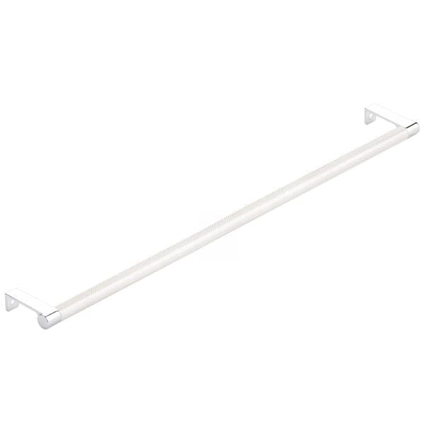 Emtek - Select Cabinet Edge Pull 18-1/4 Inch c-c, Round Edge Stem, Knurled Bar