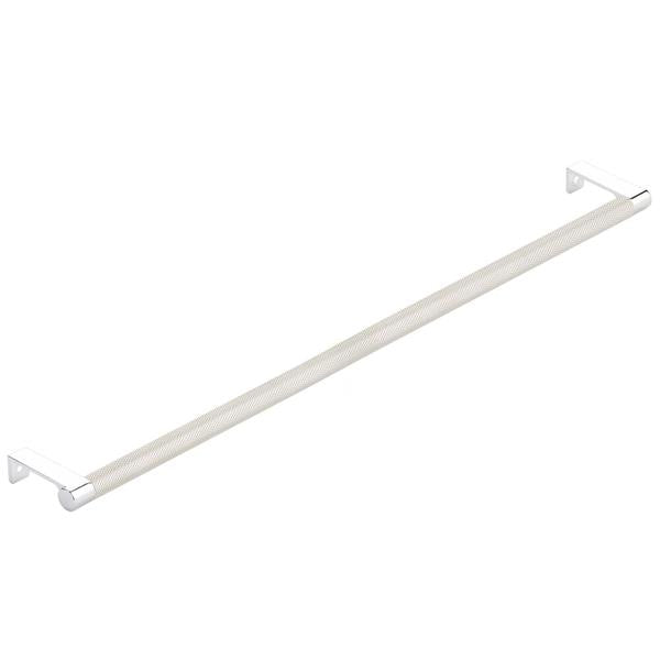 Emtek - Select Cabinet Edge Pull 18-1/4 Inch c-c, Round Edge Stem, Knurled Bar