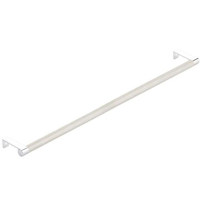 Emtek - Select Cabinet Edge Pull 18-1/4 Inch c-c, Round Edge Stem, Knurled Bar