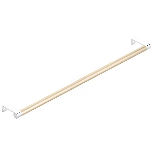 Emtek - Select Cabinet Edge Pull 18-1/4 Inch c-c, Round Edge Stem, Smooth Bar