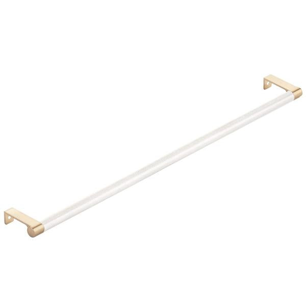 Emtek - Select Cabinet Edge Pull 18-1/4 Inch c-c, Round Edge Stem, Knurled Bar